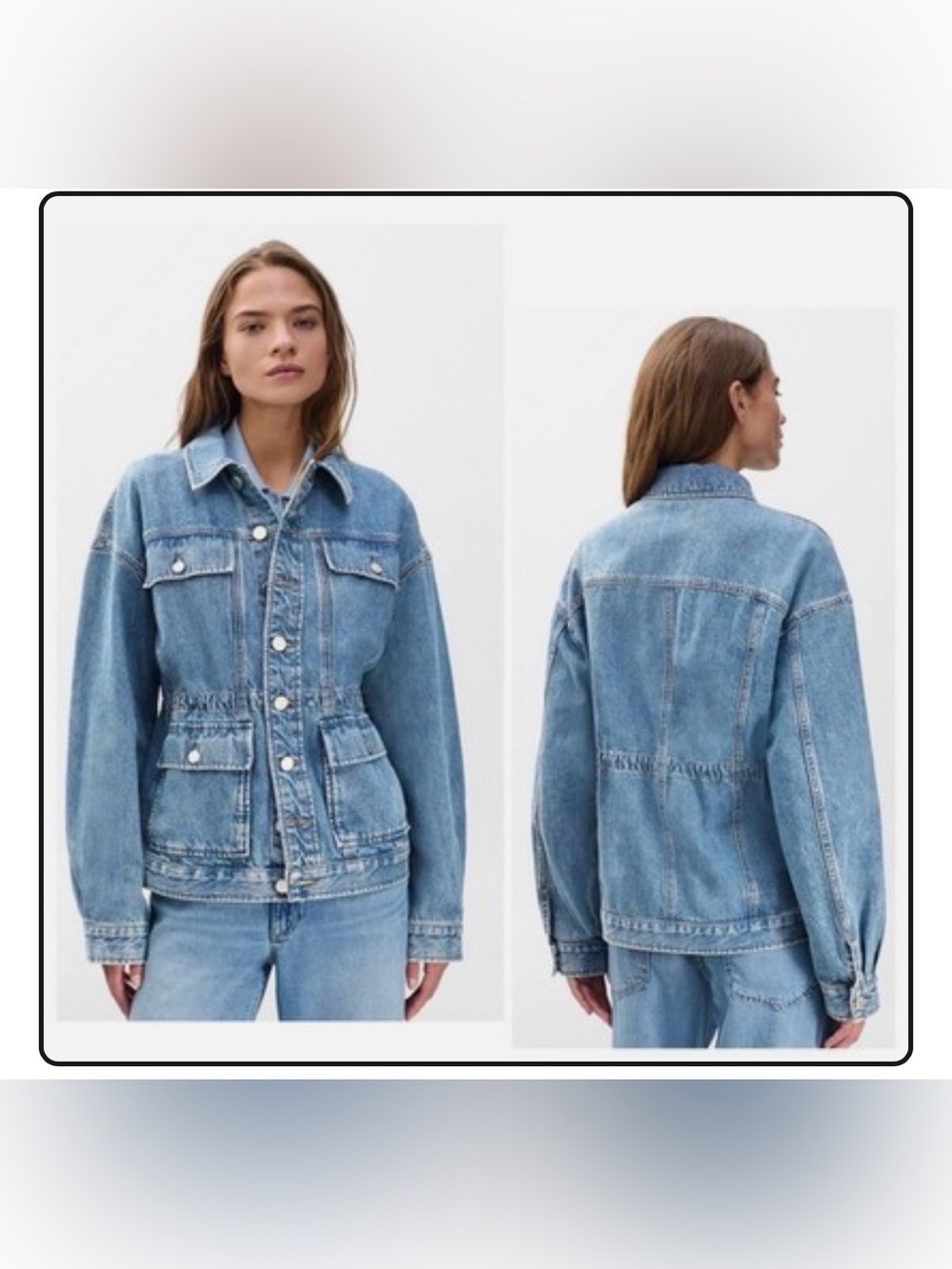 rag & bone Amy Cinched Denim Jacket Ithaca Light Wash NWT
